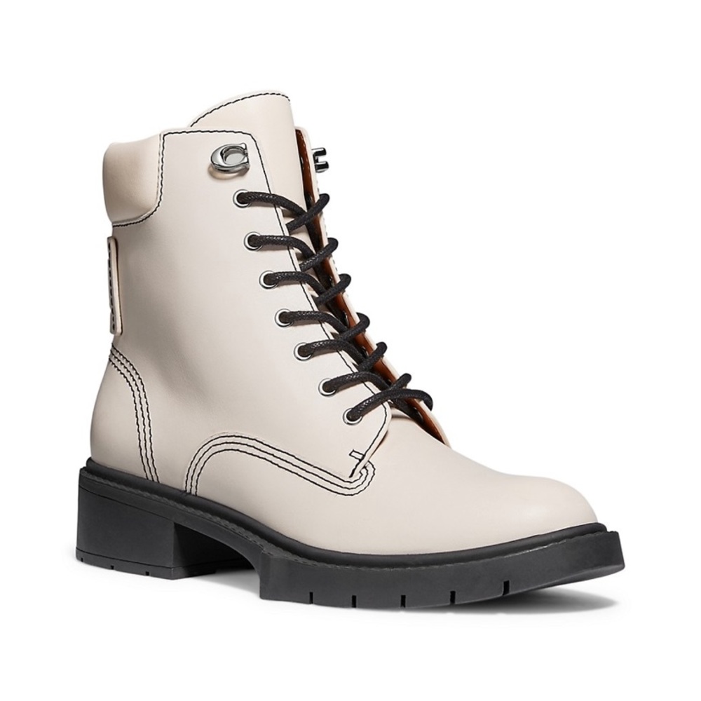 Lorimer Leather Combat Boots, Size 6